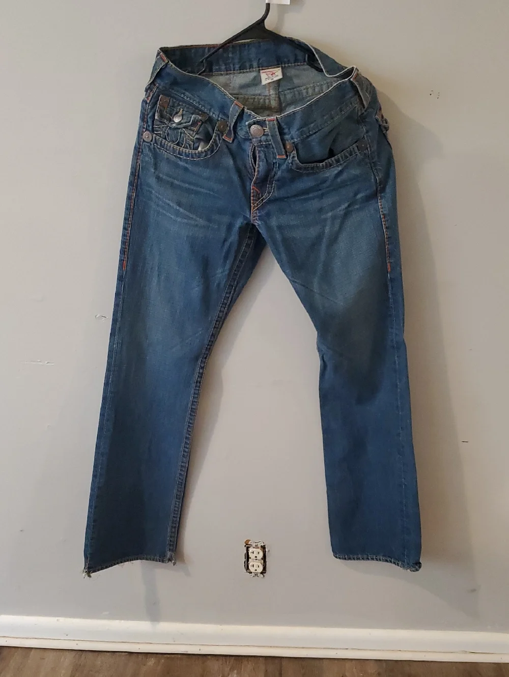 True Religion Men's Straight Fit Blue Denim Jeans